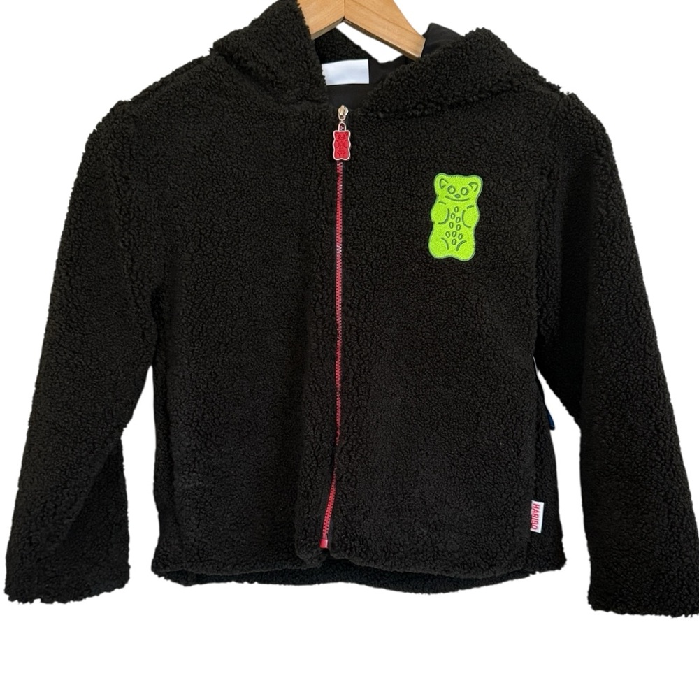 JCPenney x Haribo Hoodie Jacket Kids Small (7-8) Gummy Bear Zip Up Unisex Black